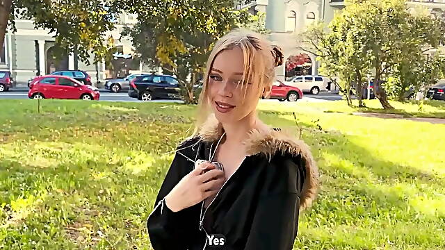 Shy Stranger Cheated on Her Boyfriend for Money and a Big Dick