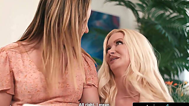 GIRLSWAY - Blonde MILFs Serene Siren & Charlie Forde Shocked After Soulmates Quiz Gives Bad Result