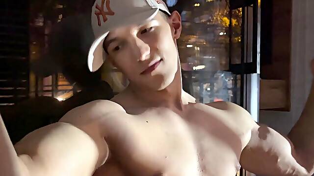 Beautiful hot hunk boy Jhon Bianco shows off muscles