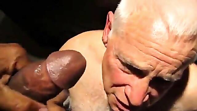 Black Cock Sucked by a Horny Old Man