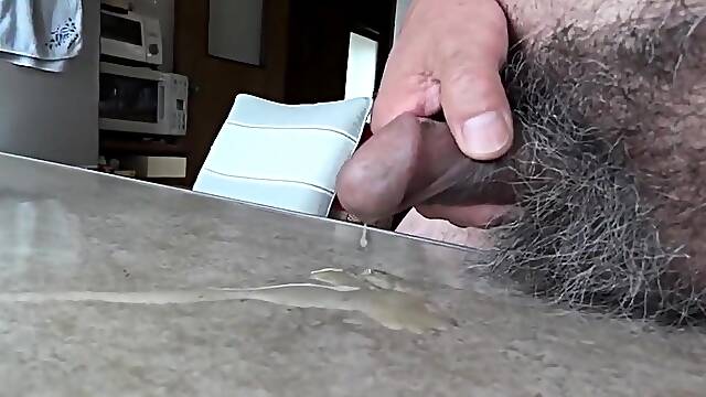 Mature Japanese Gay Man Strokes Small Cock and Cums