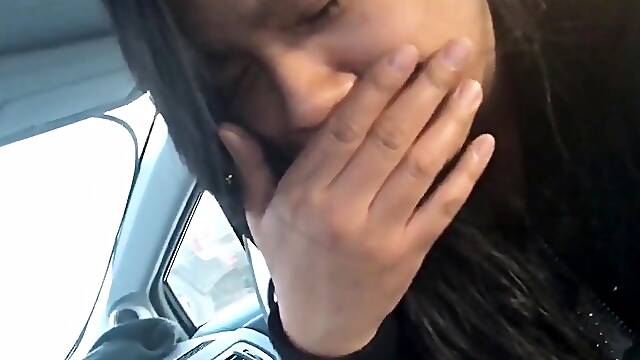 Amateur Asian car suck and swallow