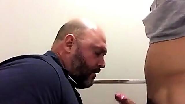 Bear and Twink in a Bathroom Stall