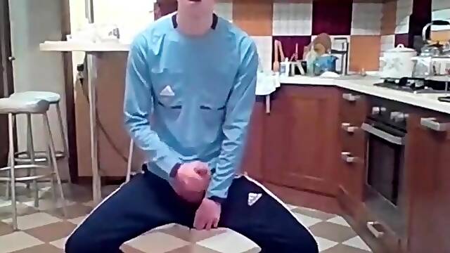 Cumming in my New Kitchen with my Big Cock