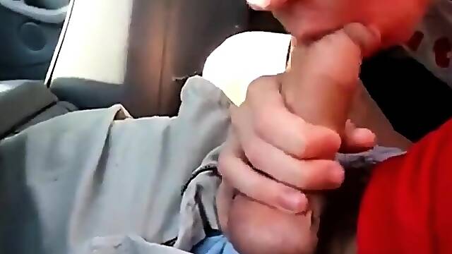 Young twink sucks dick in car and swallows
