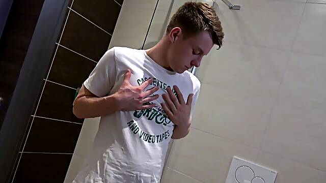 Hot Czech Twink gets Handjob his Big dick from Stranger