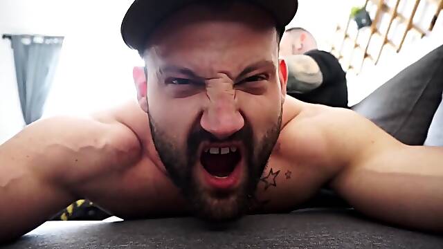 Ziggy shows off his soapy bum cheeks before spanking