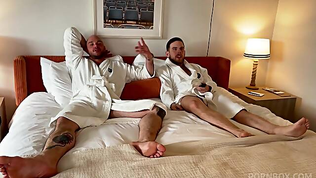 April Olsen Gets Her Pussy Wrecked By Two Horny Businessmen - Mmf Threesome