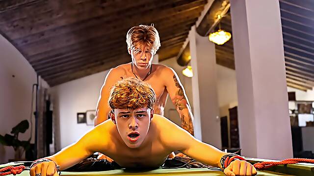 Dashing lads hook up in sexy gay fetishes over the pool table
