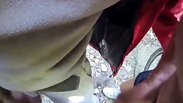 Mature Outdoor Handjob Adventure with Daddy