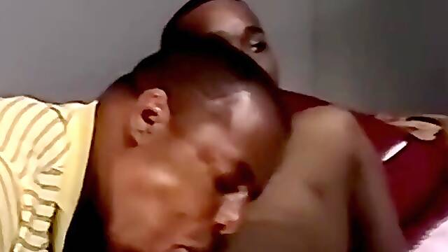 Mature man sucks amateurs black cock and tastes his sperm
