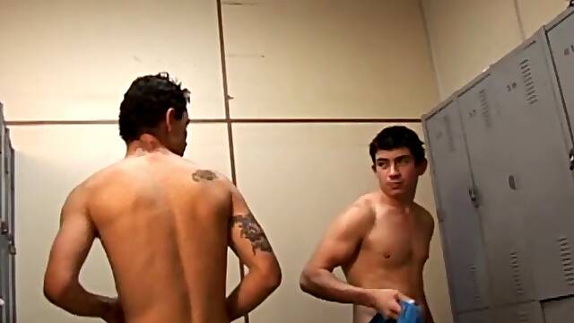 Gilson finishes his training and heads to the locker room to take a shower. After the shower, he meets a very hot guy who cant find his towel, and he gives him his.