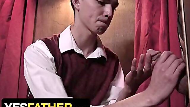 Yes, father - handsome dude is full of lust after seeing a colleague having hardcore sex