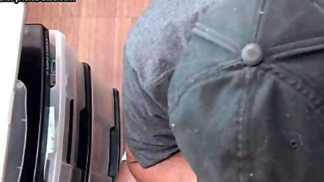 Real gloryhole DILF gets fucked in ass in homemade closeup