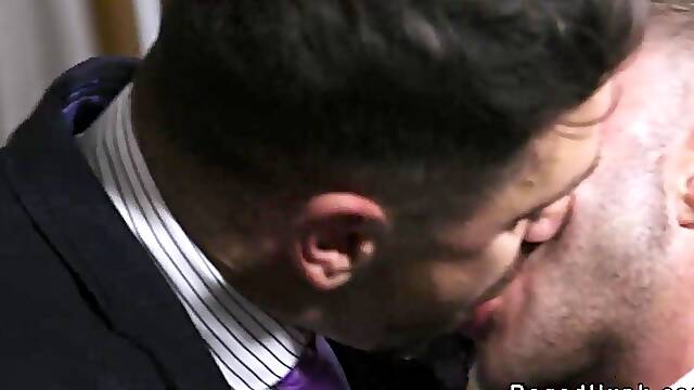 Gay in suit rough anal fucked at empty property