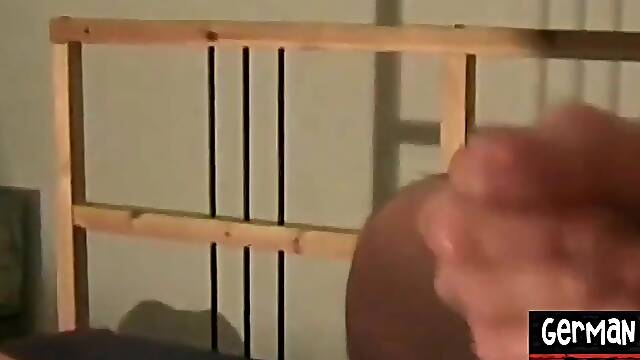 Masked German bottom fisted in barebacking threesome