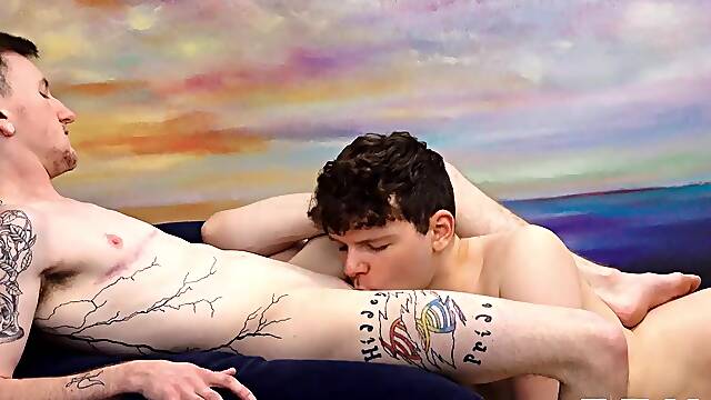 JockPussy - Ethan Tate works Jaxson Coles jock muff over with good-sized manstick