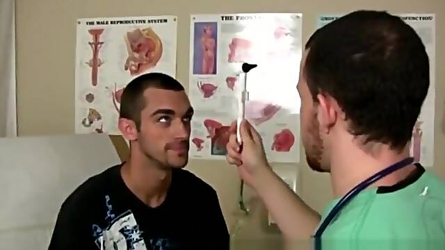 Chubby doctor gay Damien had the doctor on the exam table while he