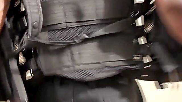 Beefy SWAT ebony solo flexs tugs and jizz