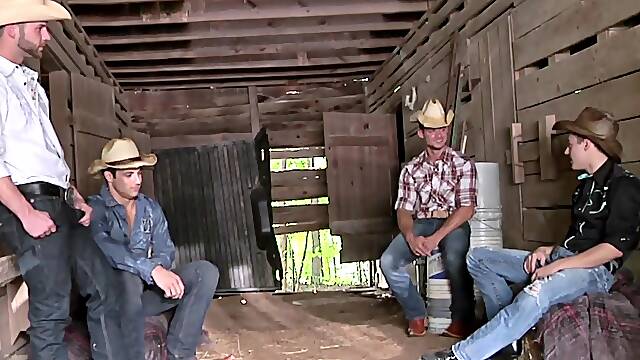 Cumshot loving cowboy outdoors riding dick