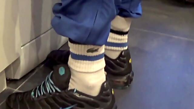 Scally boy sneakers humiliation in the kitchen - CrunchBoy