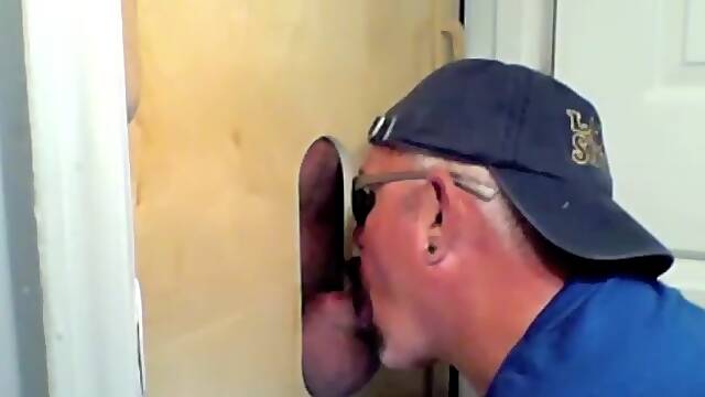 Man Gets Blown and Cums At The Gloryhole