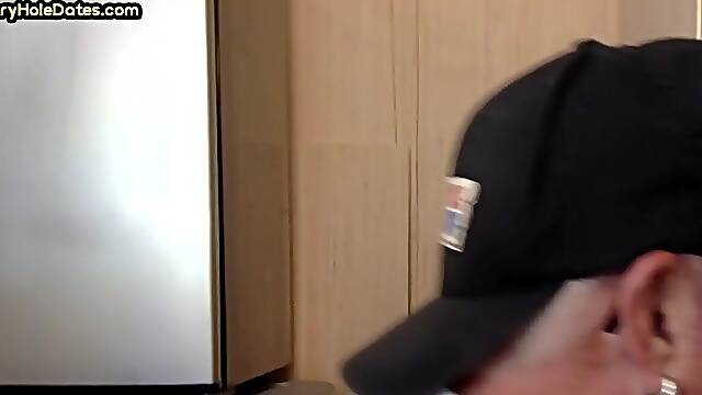 Spycam mature in gloryhole giving head