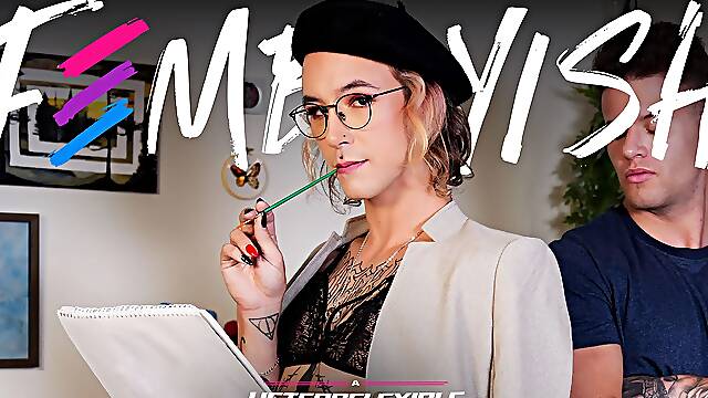 Art Student Femboy Helps Paint Cumshot Masterpiece, Scene #01