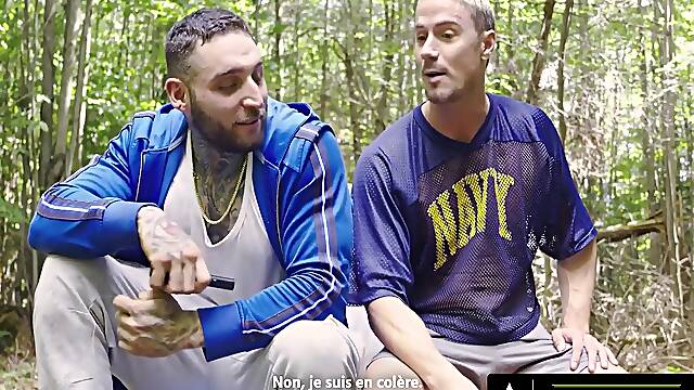 Curious Str8 Hunks Skyy Knox & Tony Dangelo Fuck In The Woods - French Subtitles