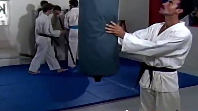 Karate stud fucked raw before his body is cum-showered
