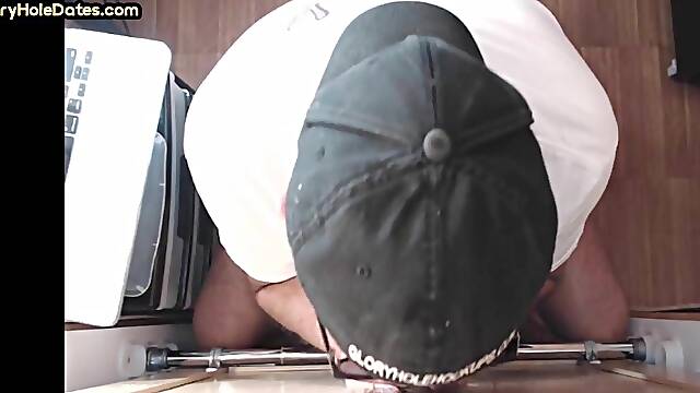 Gloryhole DILF loves sucking black dick till cum in mouth