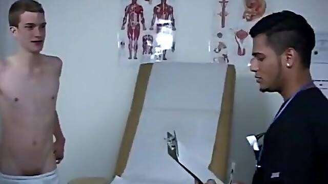 Two cute gay guys come to the doctor for a physical exam