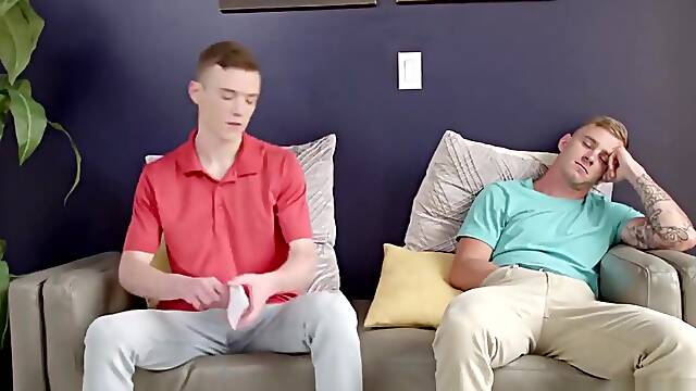 Smooth gay roommates fucking