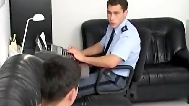Young Police Officer Bareback and Facializes Hot Twink Perp
