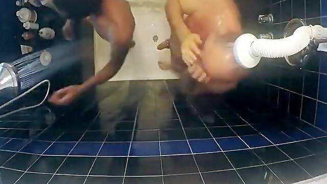 Step daddy fucks black boy in shower