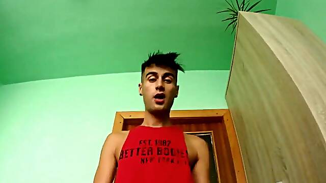 Let´s kiss - touching lens with teen 18+ lips, cock, cum on camera lens POV