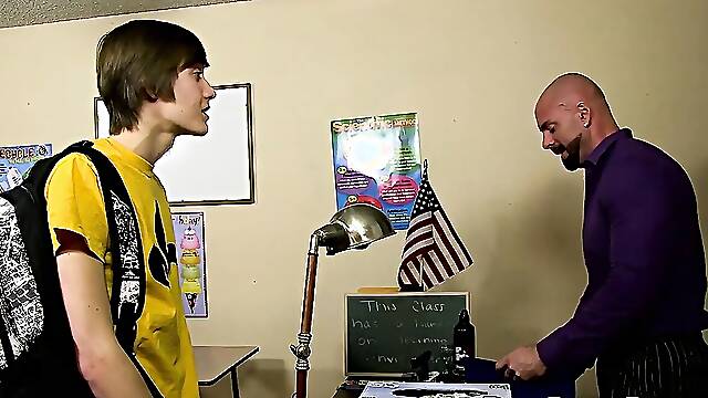 Hot teacher Mitch Vaughn pounds naughty student Nick Simpson