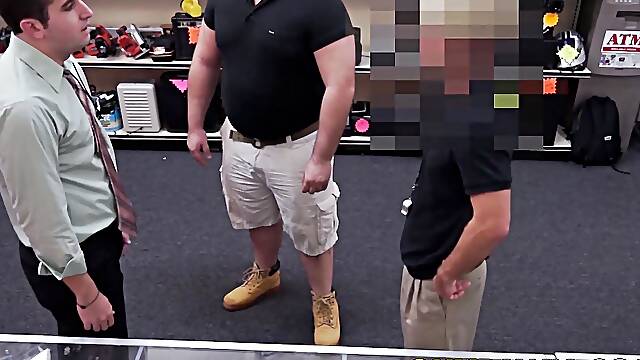 Naughty pawn broker deeply dicking his customer