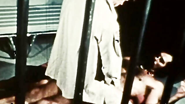 Horny vintage police rides convict cock between the bars