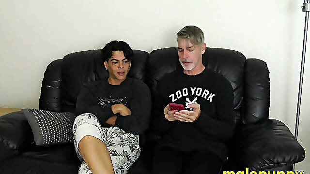 Brazillian Julian Jaden yanks his jeans down for more spanking through his jocks