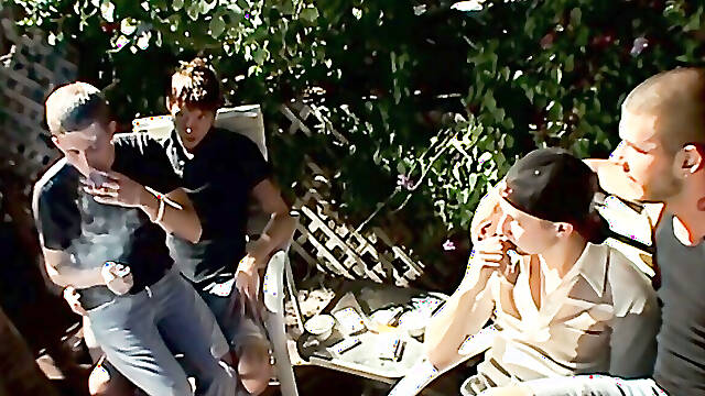 BoysSmoking: Ryan Connors And His Pals Smoke And Slam In Heated Fourway Encounte