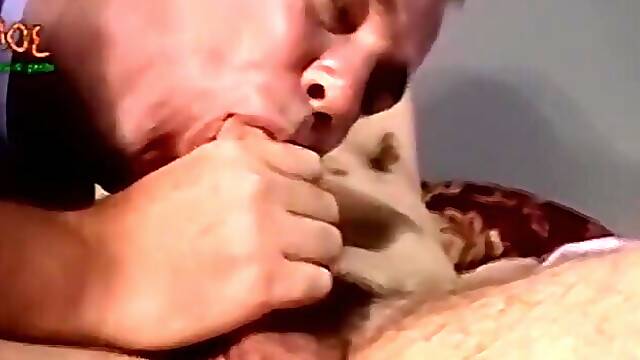 JoeSchmoeXXX.com - Young hairy amateur with glasses drained by mature guys mouth