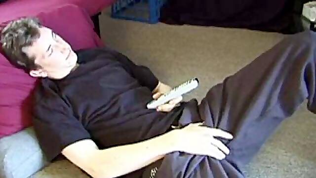 On the floor of his room Derek massages his crotch to himself. He soon pulls out his cock and strokes it until he cums on his stomach.