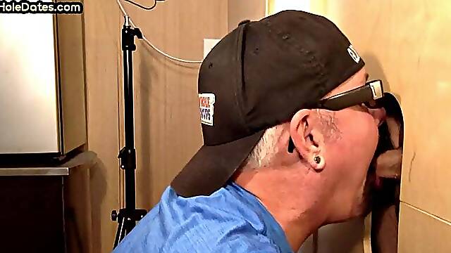 Gloryhole deepthroating caught