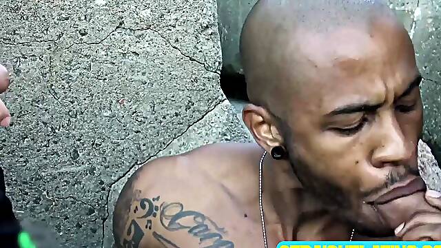 Handsome uber driver WIll skilfully devours two girthy cocks until they cum on him