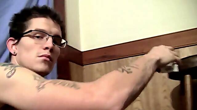 Stroking horny penis while puffing cig by sensual Lex