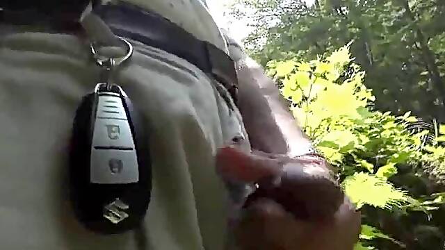 Japanese Grandpa Strips Outdoors