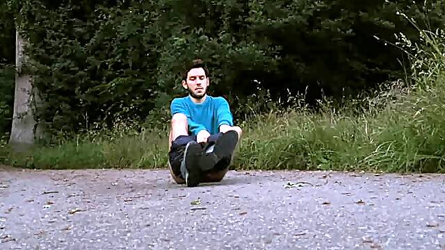 Caught pissing and jerking off outdoors - gay public exhibitionist water sports