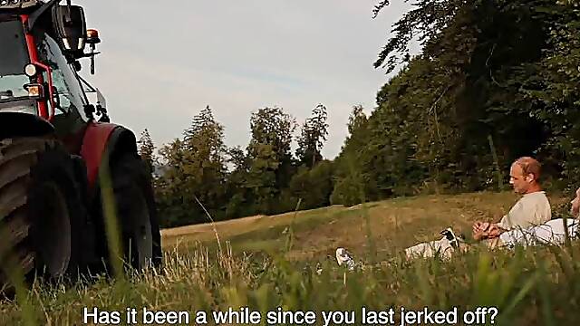 Straight farmer worker tricked into jerking off