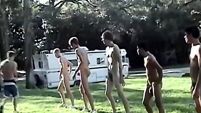 BadBoysBootCamp: Alex Dade Chas Kramer and their pals labor at the camp completely naked